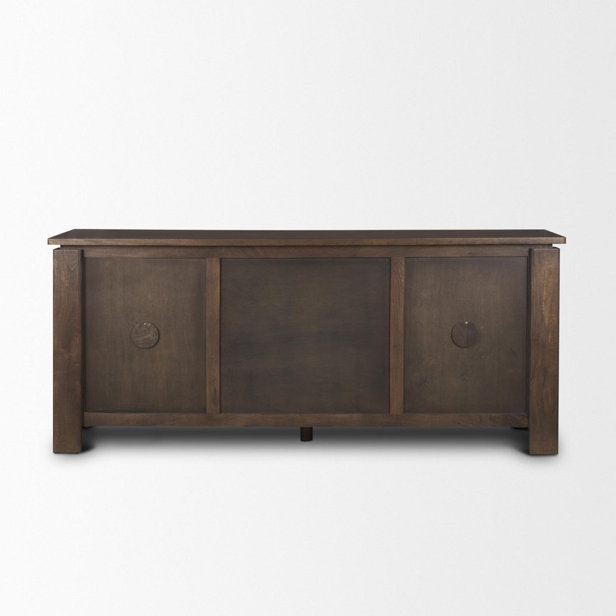 Mercana Wallen 2 Door Solid Dark Brown Wood w/ 3 Drawers Sideboard