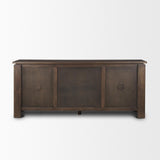 Mercana Wallen 2 Door Solid Dark Brown Wood w/ 3 Drawers Sideboard