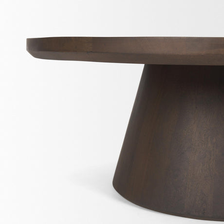 Mercana Takoda Dark Brown Wood Tapered Drum Nesting Coffee Tables