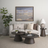 Mercana Takoda Dark Brown Wood Tapered Drum Nesting Coffee Tables