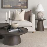 Mercana Takoda Dark Brown Wood Tapered Drum Nesting Coffee Tables