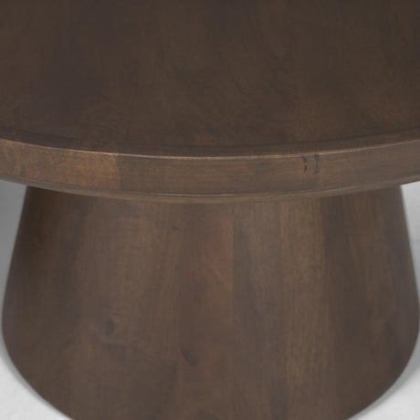 Mercana Takoda Dark Brown Wood Tapered Drum Nesting Coffee Tables