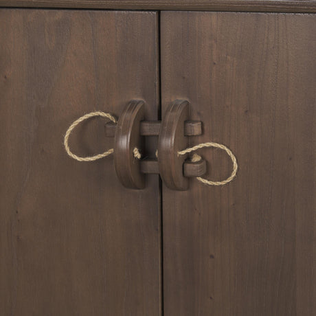 Mercana Varenna 4 Door Dark Brown Wood w/ Rope Handles Sideboard