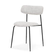 Mercana Casey Matte Black Metal w/ Gray Fabric Dining Chair
