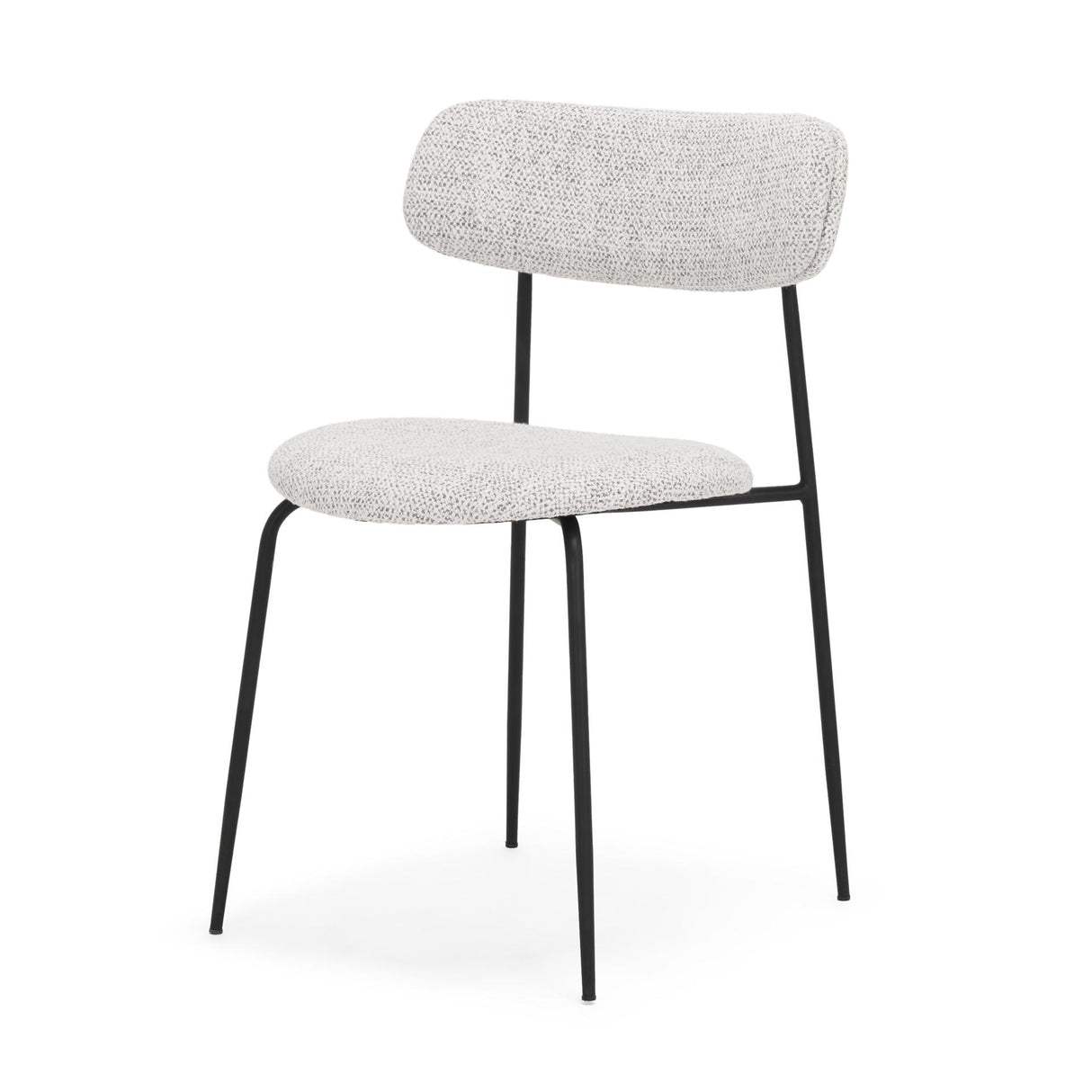 Mercana Casey Matte Black Metal w/ Gray Fabric Dining Chair