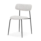 Mercana Casey Matte Black Metal w/ Gray Fabric Dining Chair