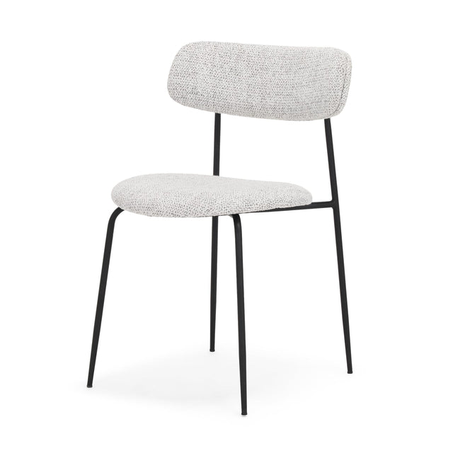 Mercana Casey Matte Black Metal w/ Gray Fabric Dining Chair