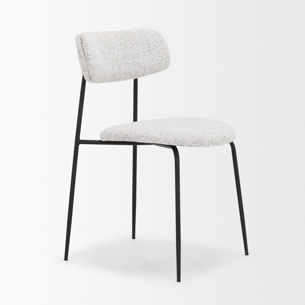 Mercana Casey Matte Black Metal w/ Gray Fabric Dining Chair