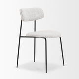 Mercana Casey Matte Black Metal w/ Gray Fabric Dining Chair