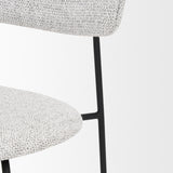Mercana Casey Matte Black Metal w/ Gray Fabric Dining Chair