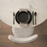Mercana Casey Matte Black Metal w/ Gray Fabric Dining Chair