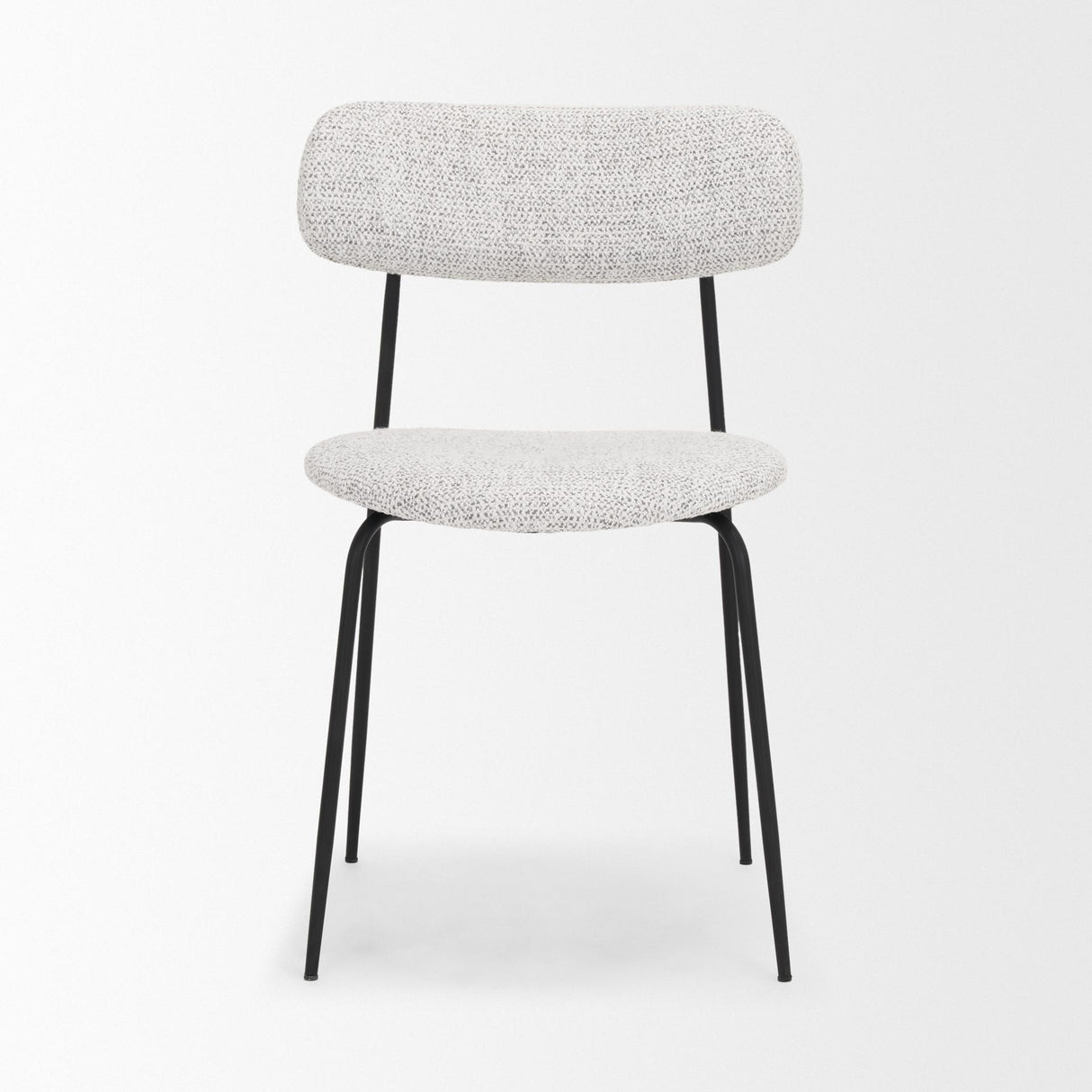 Mercana Casey Matte Black Metal w/ Gray Fabric Dining Chair