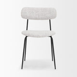 Mercana Casey Matte Black Metal w/ Gray Fabric Dining Chair