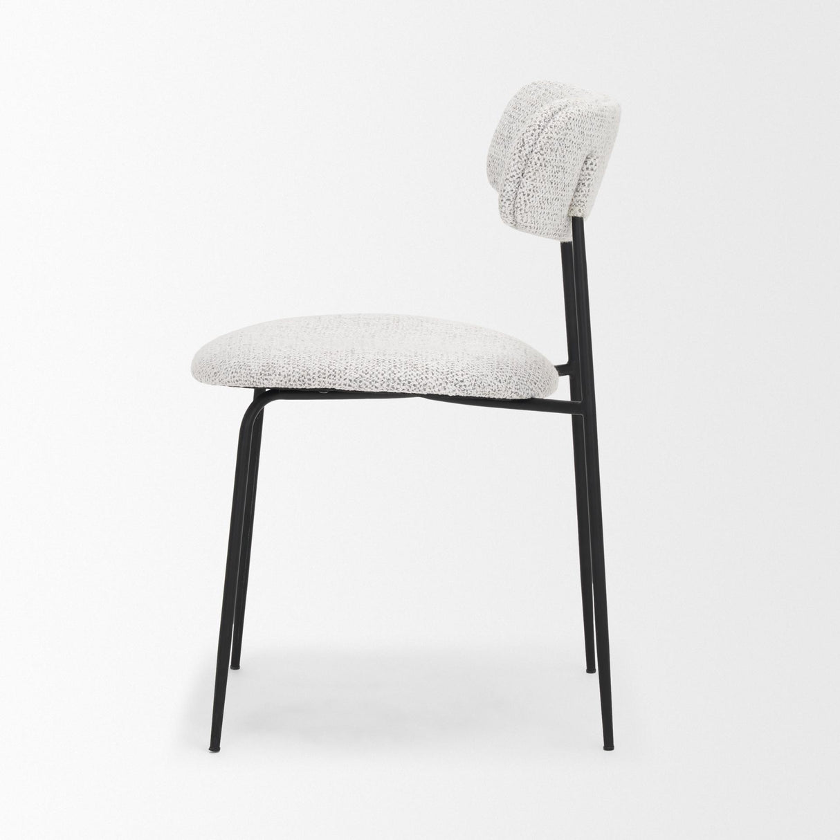 Mercana Casey Matte Black Metal w/ Gray Fabric Dining Chair