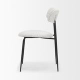 Mercana Casey Matte Black Metal w/ Gray Fabric Dining Chair