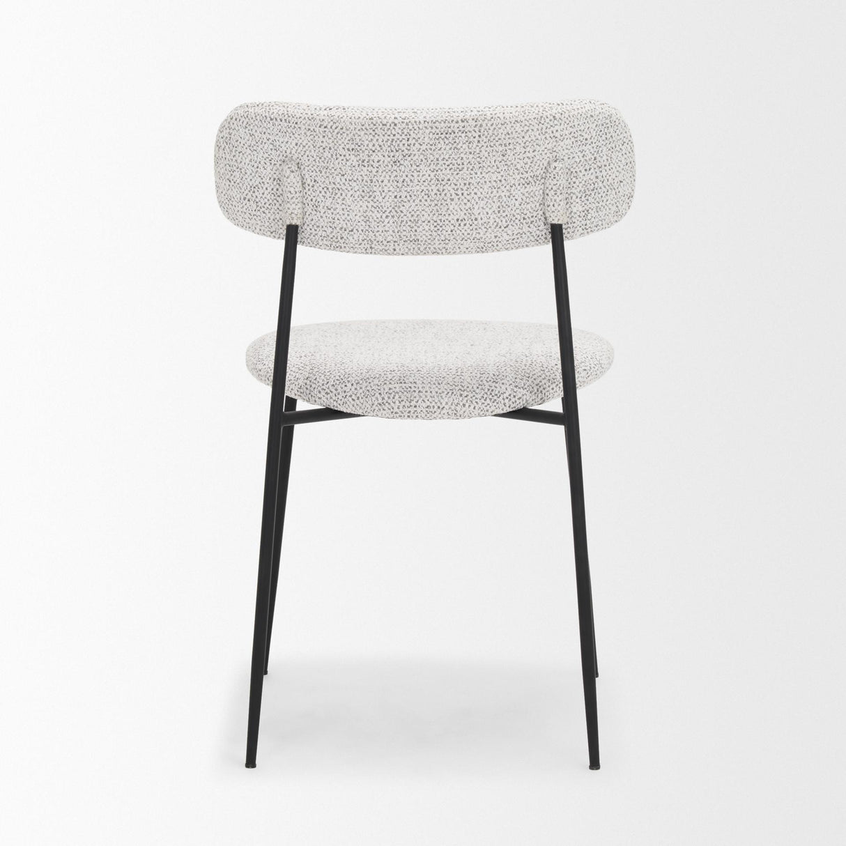 Mercana Casey Matte Black Metal w/ Gray Fabric Dining Chair