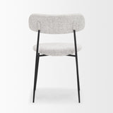Mercana Casey Matte Black Metal w/ Gray Fabric Dining Chair