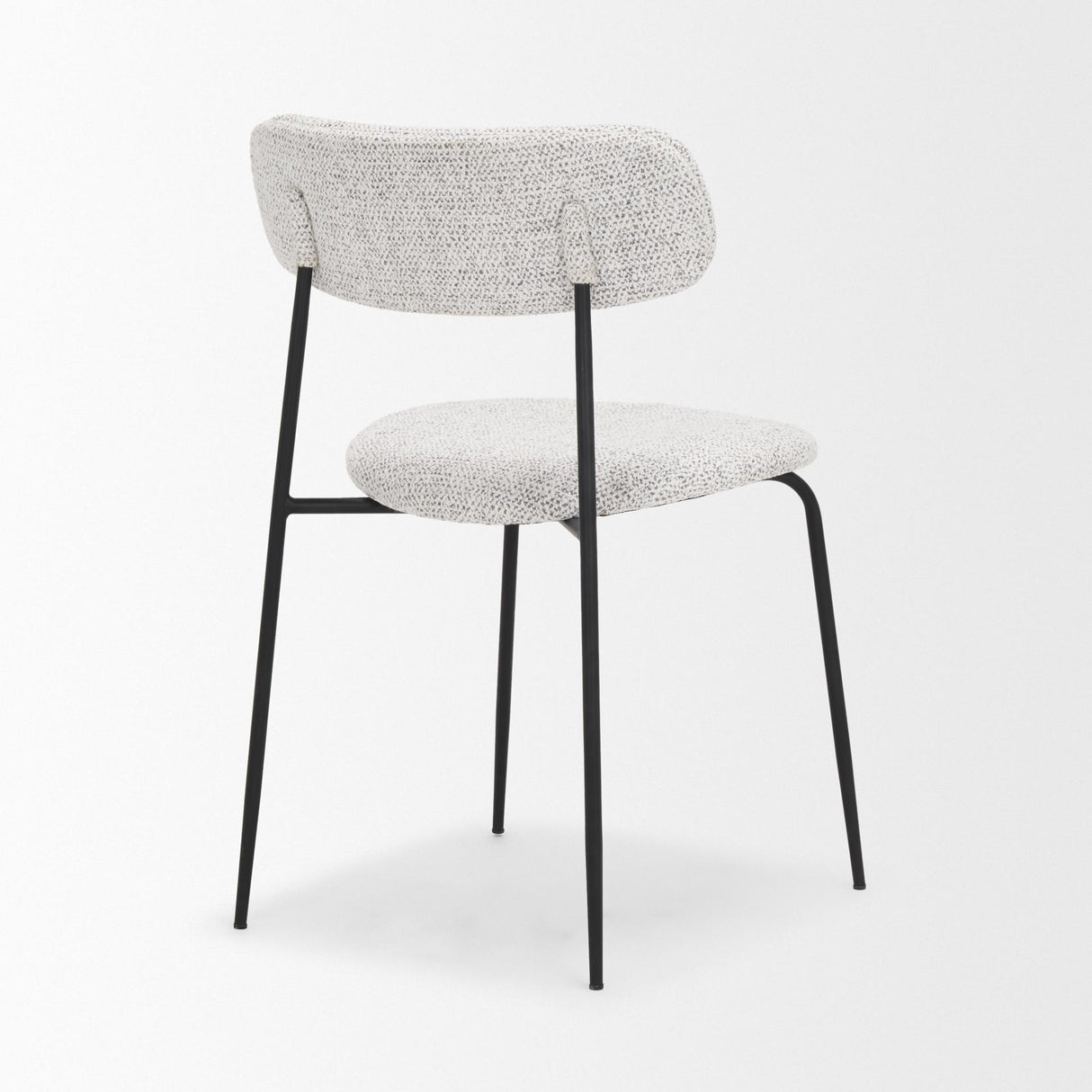 Mercana Casey Matte Black Metal w/ Gray Fabric Dining Chair