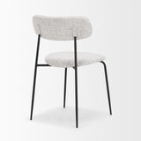 Mercana Casey Matte Black Metal w/ Gray Fabric Dining Chair