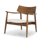 Mercana Haggen Medium Brown Oak Wood w/ Cream Fabric Accent Chair