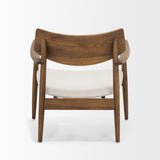 Mercana Haggen Medium Brown Oak Wood w/ Cream Fabric Accent Chair