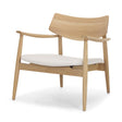 Mercana Haggen Light Brown Oak Wood w/ Cream Fabric Accent Chair
