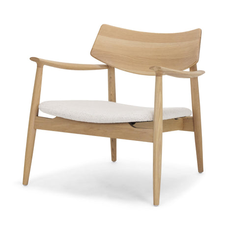 Mercana Haggen Light Brown Oak Wood w/ Cream Fabric Accent Chair