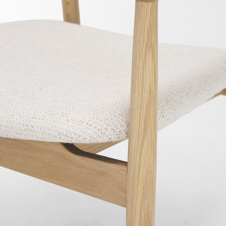 Mercana Haggen Light Brown Oak Wood w/ Cream Fabric Accent Chair