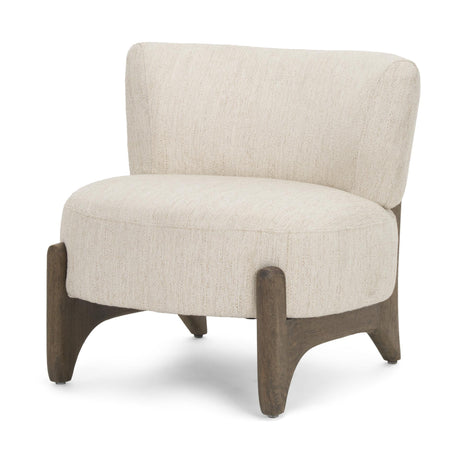 Mercana Vyra Dark Brown Wood w/ Cream Fabric Accent Chair