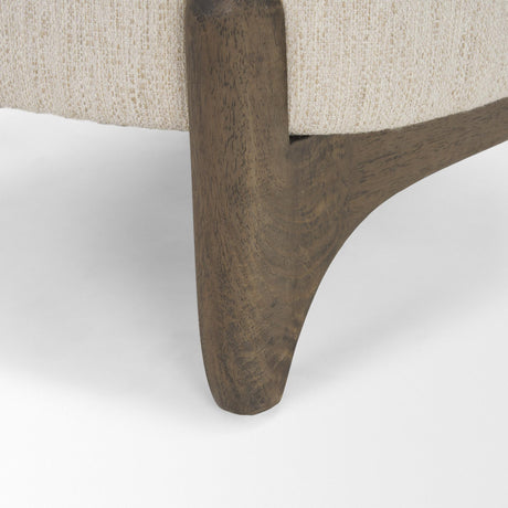 Mercana Vyra Dark Brown Wood w/ Cream Fabric Accent Chair