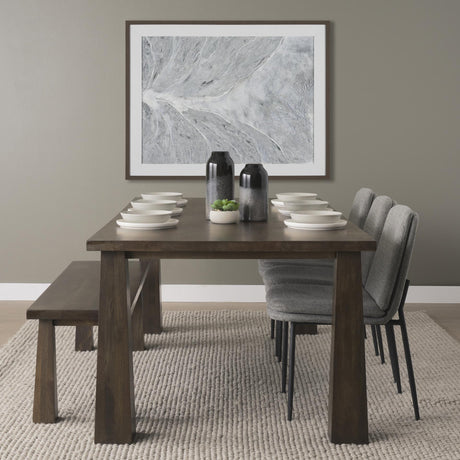 Mercana Wolcott Rectangular Dark Brown Solid Wood Dining Table