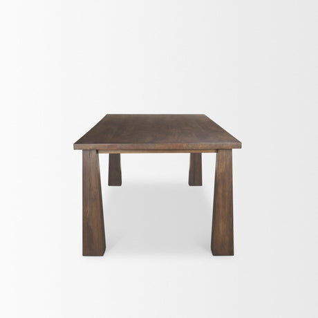 Mercana Wolcott Rectangular Dark Brown Solid Wood Dining Table