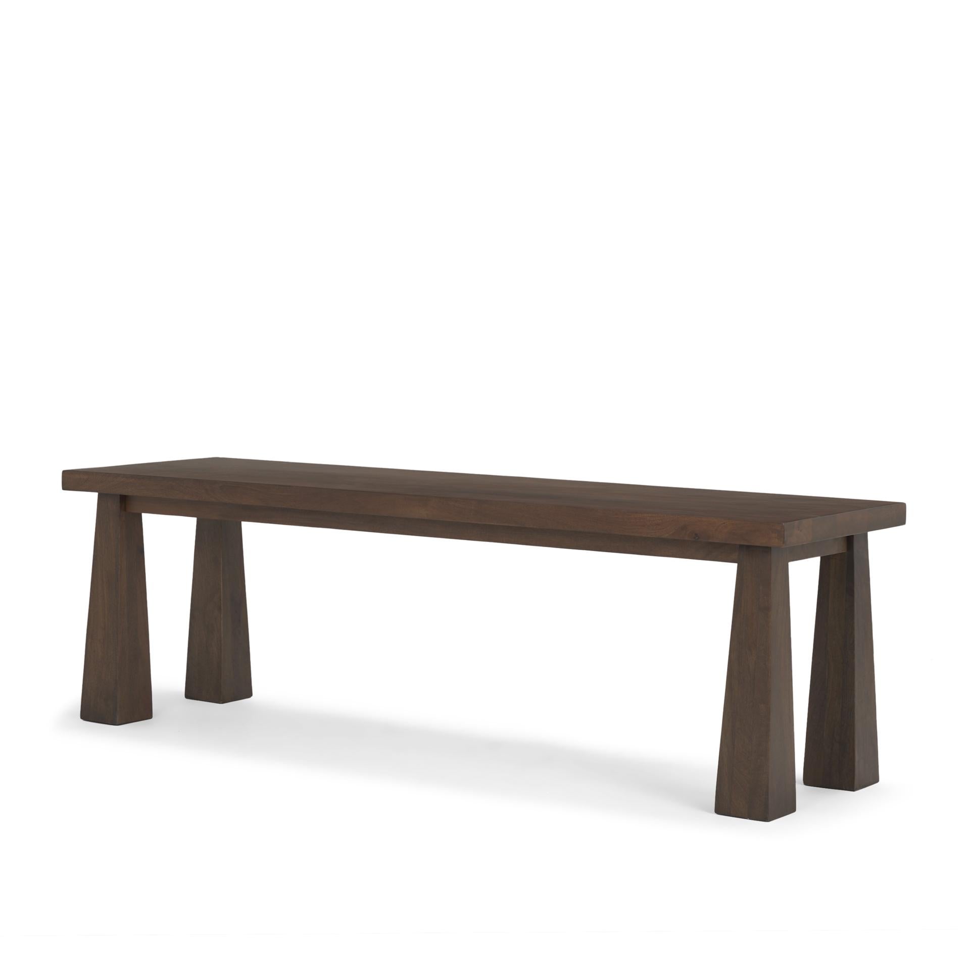 Wolcott Rectangular Solid Wood Bench - Thumbnail 5