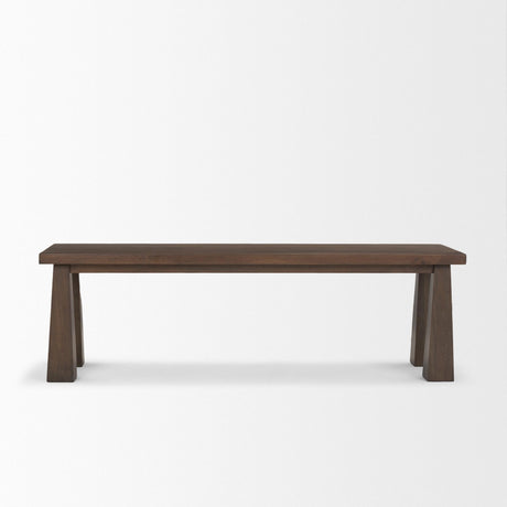 Mercana Wolcott Rectangular Dark Brown Solid Wood Bench
