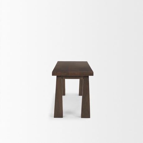 Mercana Wolcott Rectangular Dark Brown Solid Wood Bench