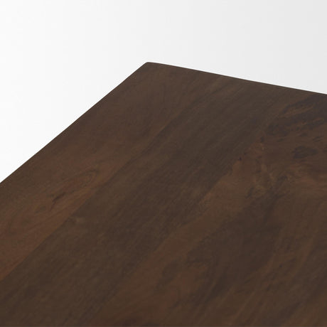 Mercana Wolcott Rectangular Dark Brown Solid Wood Bench