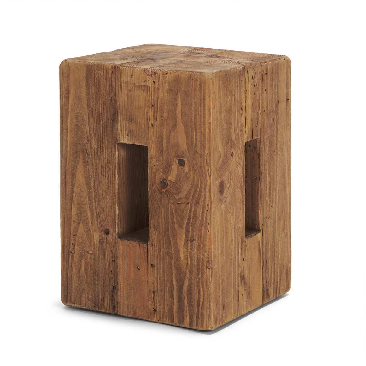 Mercana Waylen Natural Wood Block Accent Stool