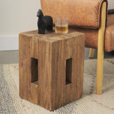 Mercana Waylen Natural Wood Block Accent Stool