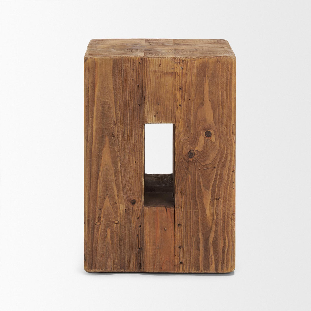 Mercana Waylen Natural Wood Block Accent Stool