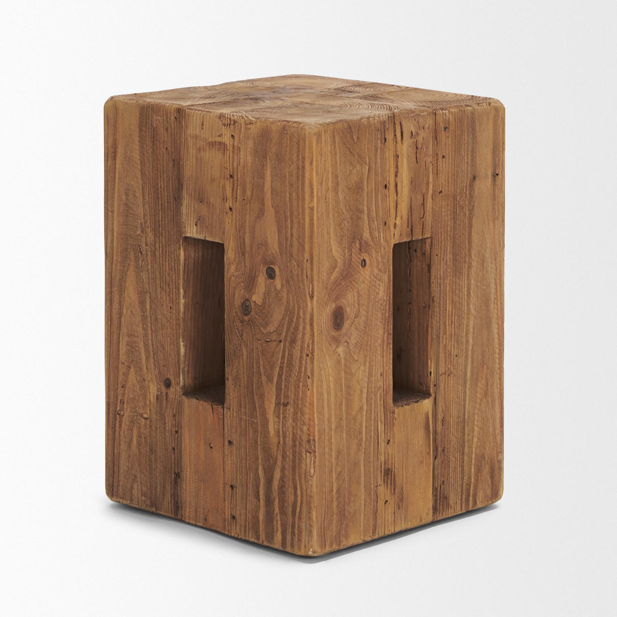 Mercana Waylen Natural Wood Block Accent Stool