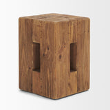Mercana Waylen Natural Wood Block Accent Stool