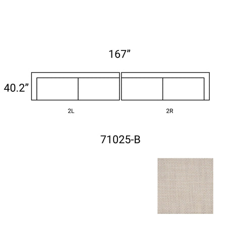 Mercana Warner Oatmeal 2 Piece Long Sofa Set