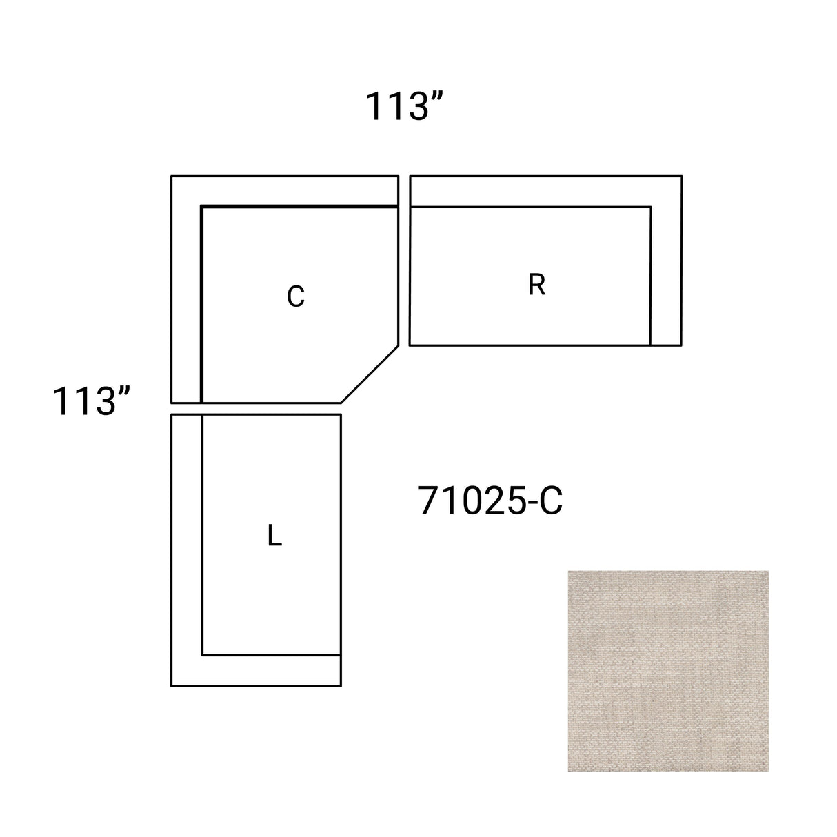 Mercana Warner Oatmeal 3 Piece Sofa Set W/Corner Piece