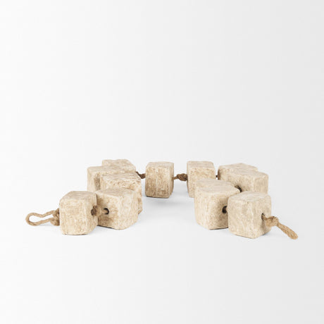 Mercana Mala Beige Paper Mache Cube Garland