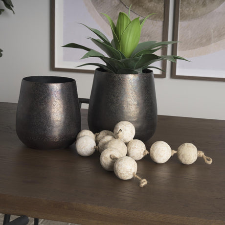 Mercana Varamala Beige Paper Mache Sphere Garland