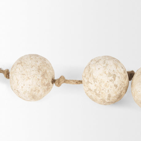 Mercana Varamala Beige Paper Mache Sphere Garland
