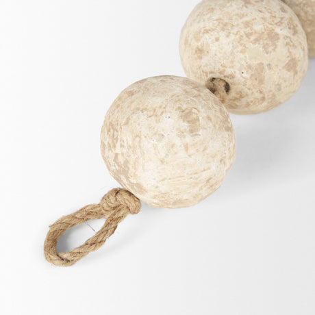 Mercana Varamala Beige Paper Mache Sphere Garland