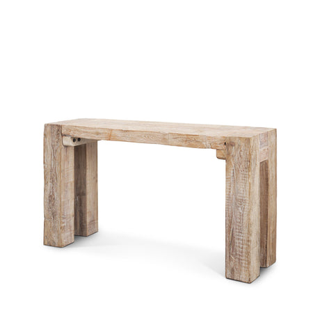 Mercana McArthur Whitewash Reclaimed Wood Console Table