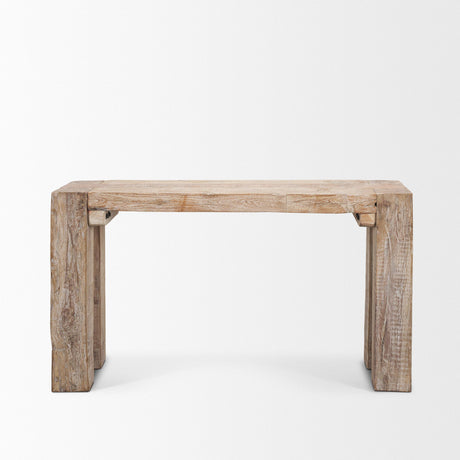 Mercana McArthur Whitewash Reclaimed Wood Console Table