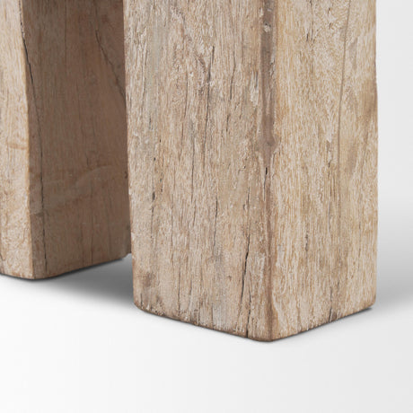 Mercana McArthur Whitewash Reclaimed Wood Bench